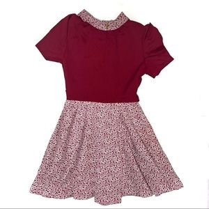 Vintage Red Collar Dress